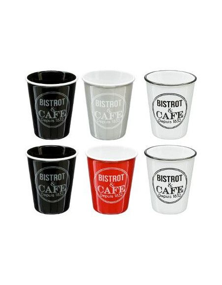 Coffret de 6 tasses Bistrot - 10 cl - Faïence