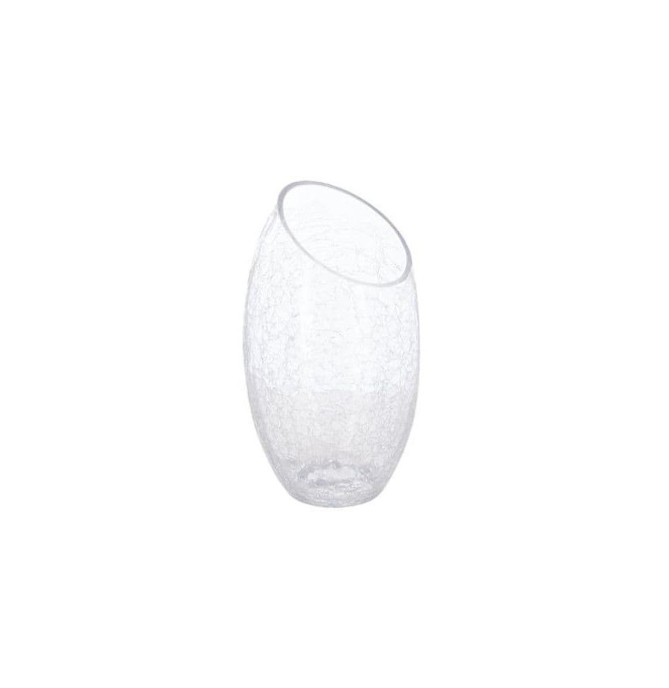 Vase en verre - H. 23 cm - Effet craquelé
