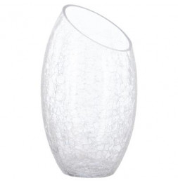 Vase en verre - H. 23 cm - Effet craquelé