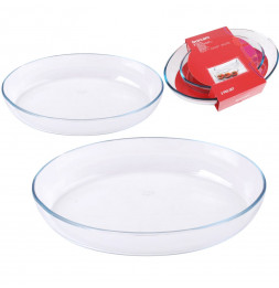 Lot de 2 plats ovales de cuisson en verre