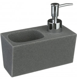 Distributeur de savon avec porte éponge - 17 cl - Imitation pierre