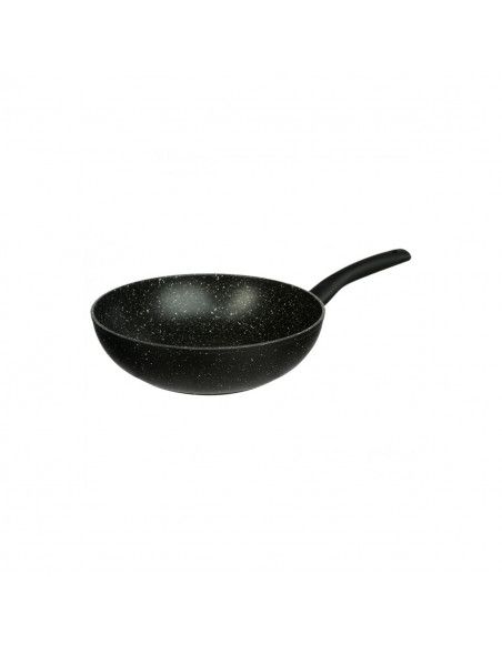 Wok en aluminium - D. 28 cm - Effet pierre noire