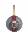 Wok en aluminium - D. 28 cm - Effet pierre grise