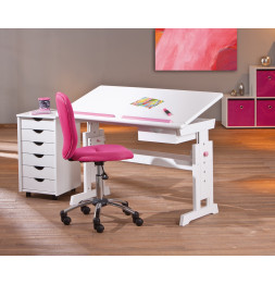 Bureau pour enfant avec plateau inclinable - Baru - Meuble rose ou bleu