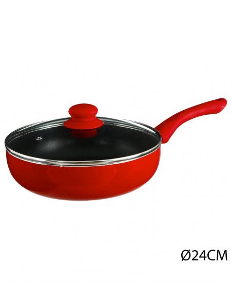 Sauteuse en aluminium - D. 24 cm - À induction - Rouge