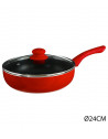 Sauteuse en aluminium - D. 24 cm - À induction - Rouge