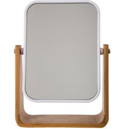 Miroir en bambou Epuréo - L 16 x P 6 x H 22 cm - Blanc