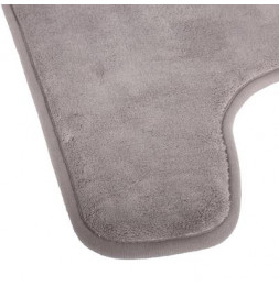 Tapis ultra doux contour WC - L 48 x l 48 cm - Taupe