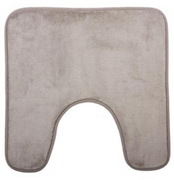 Tapis ultra doux contour WC - L 48 x l 48 cm - Taupe