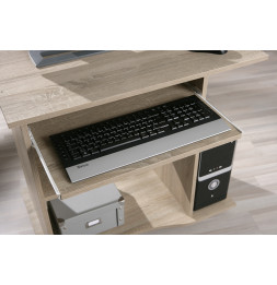 Bureau compact à roulettes - Durini - Desserte informatique en bois