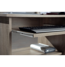 Bureau compact à roulettes - Durini - Desserte informatique en bois