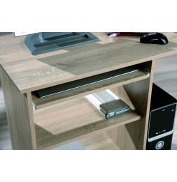 Bureau compact à roulettes - Durini - Desserte informatique en bois