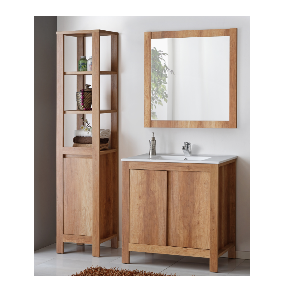 Ensemble meubles de salle de bain complet - Bois - 60 cm - Classic Oak