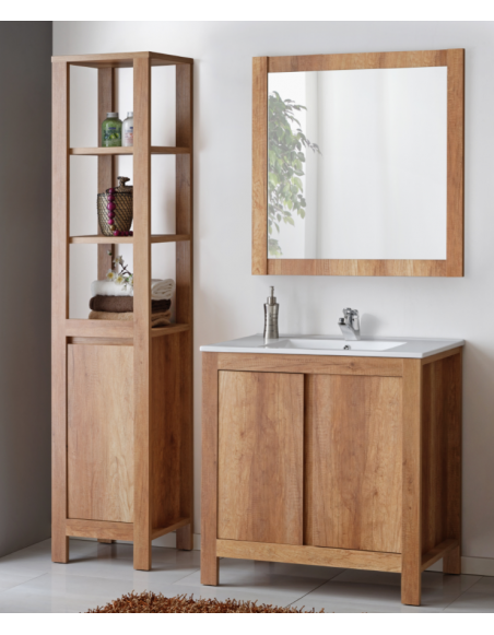 Ensemble meubles de salle de bain complet - Bois - 60 cm - Classic Oak