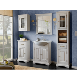 Ensemble meuble vasque + miroir - Bois - 85 cm - Romantic nowy