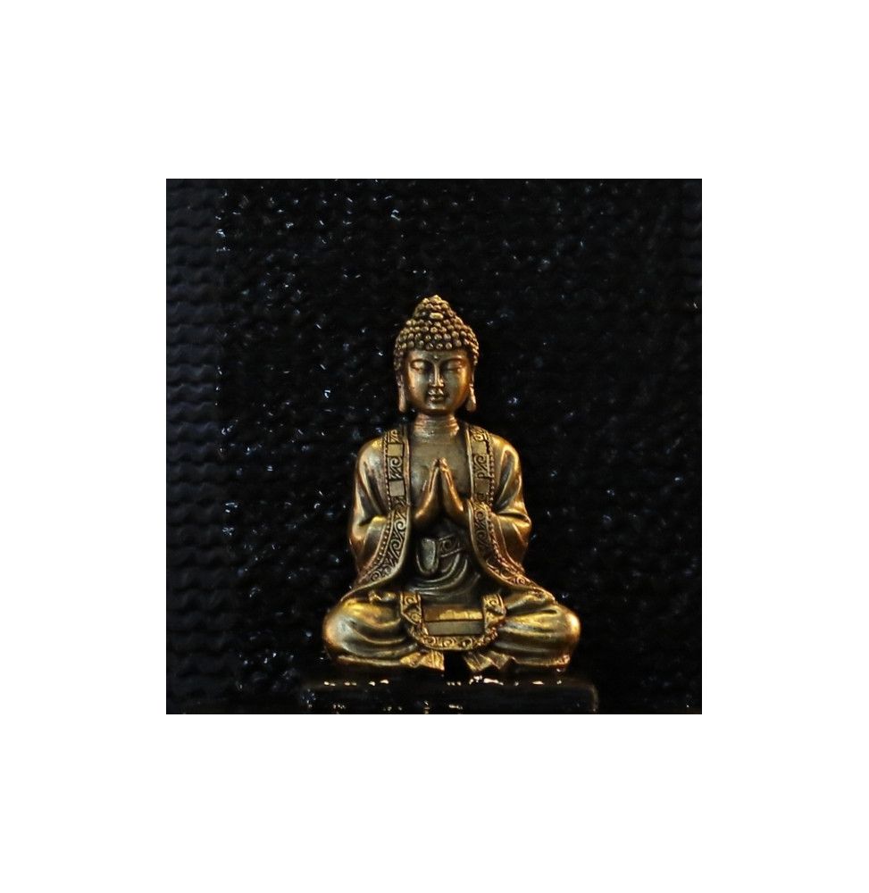 Statuette décorative Bouddha méditation - L 10 x l  5 x H 12 cm - Doré