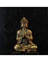 Statuette décorative Bouddha méditation - L 10 x l  5 x H 12 cm - Doré