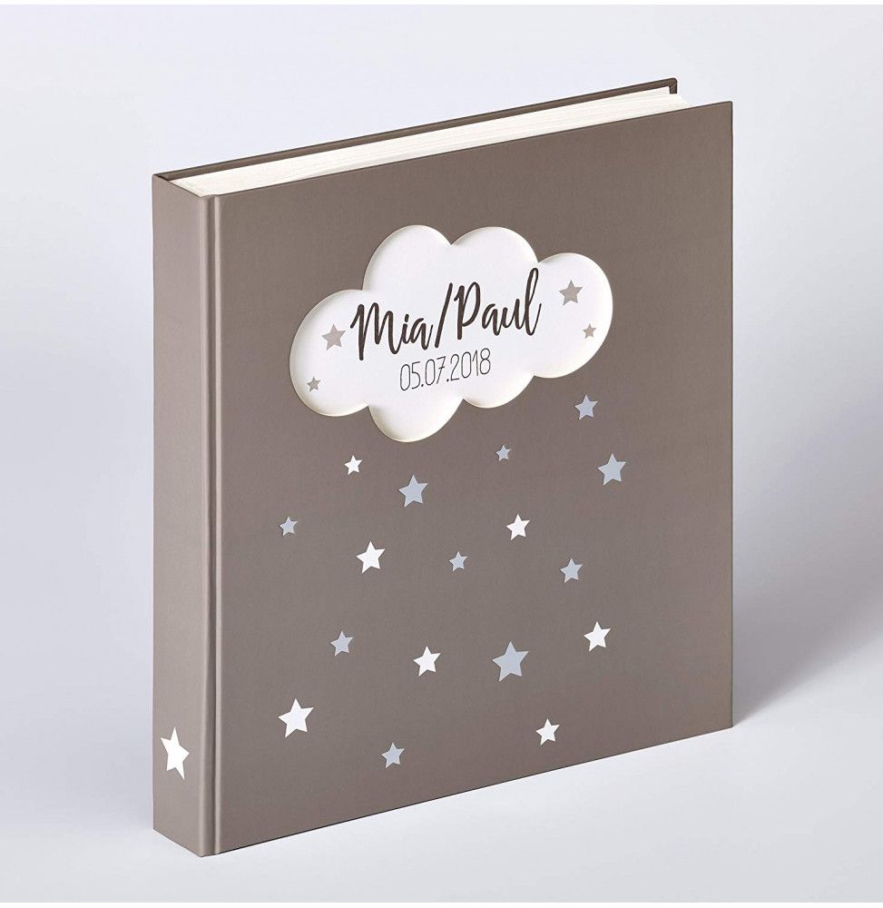 Album photo de naissance Magical - 30,5 x 28 cm - Taupe