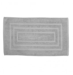 Tapis de bain 100% coton - 50 x 85 cm - Gris clair