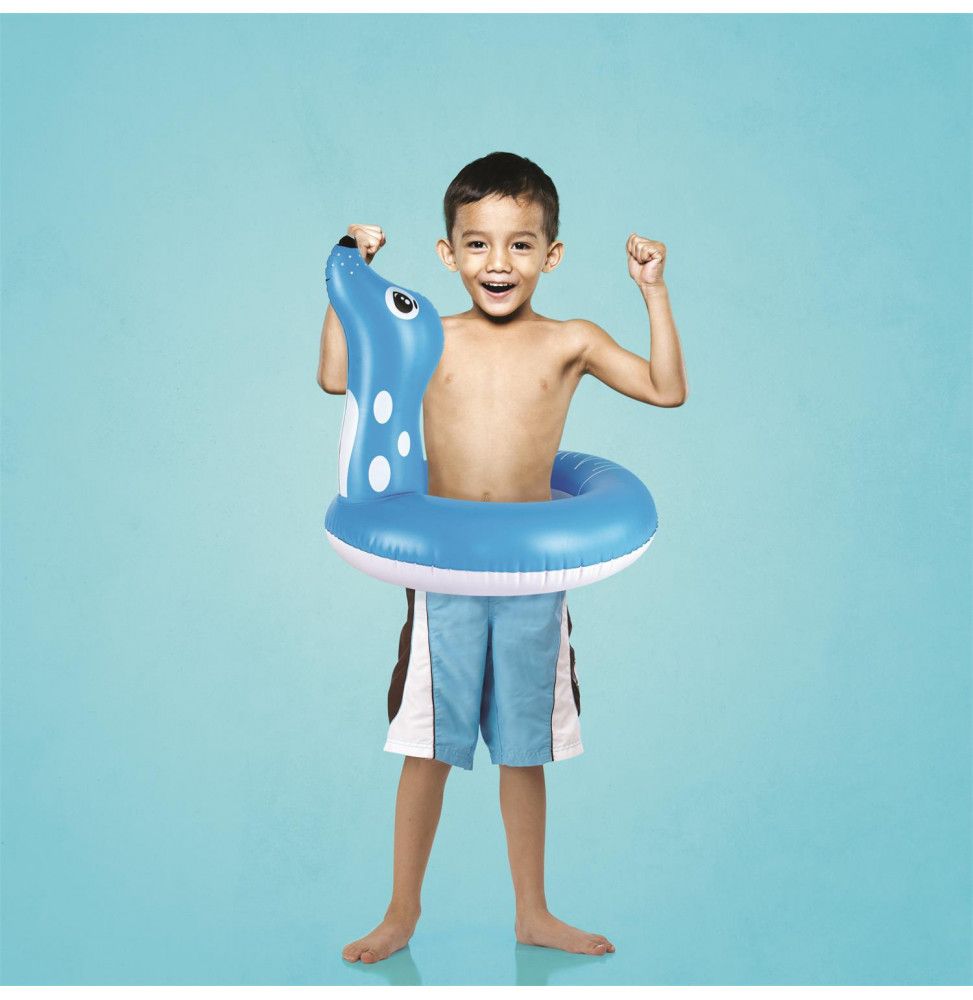 Bouée gonflable enfant otarie - 60 x 50 cm - 3+ ans -  Bleu