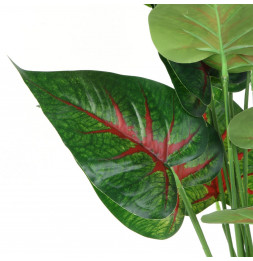 Plante artificielle en pot - D 13 x H 55 cm - Vert et rouge