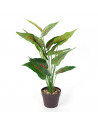 Plante artificielle en pot - D 13 x H 55 cm - Vert et rouge