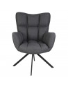 Fauteuil pivotant Washington - L 72 x P 67 x H 88 cm - Gris