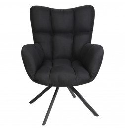 Fauteuil pivotant Washington - L 72 x P 67 x H 88 cm - Noir