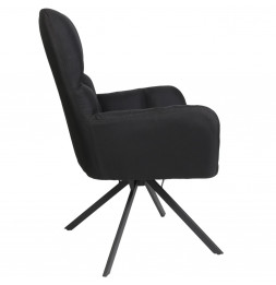 Fauteuil pivotant Washington - L 72 x P 67 x H 88 cm - Noir