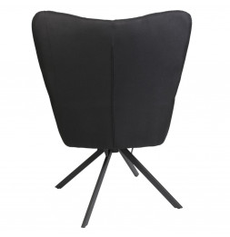 Fauteuil pivotant Washington - L 72 x P 67 x H 88 cm - Noir