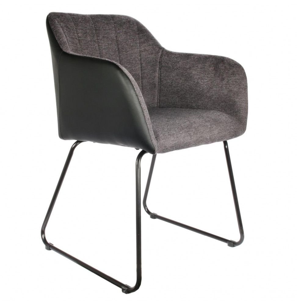 Fauteuil Menphis - L 56 x P 60,5 x H 84 cm - Gris et Noir