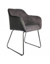 Fauteuil Menphis - L 56 x P 60,5 x H 84 cm - Gris et Noir