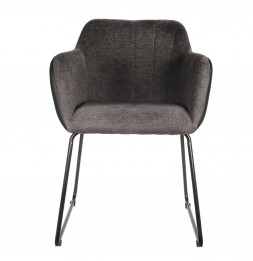 Fauteuil Menphis - L 56 x P 60,5 x H 84 cm - Gris et Noir