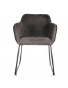 Fauteuil Menphis - L 56 x P 60,5 x H 84 cm - Gris et Noir