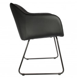 Fauteuil Menphis - L 56 x P 60,5 x H 84 cm - Gris et Noir