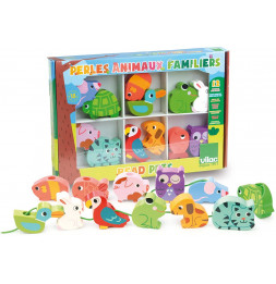 Perles en bois animaux familiers - 18 mois +