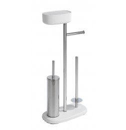 Combiné WC dérouleur papier et brosse WC - Rivazza - Blanc