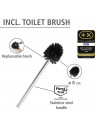 Combiné WC dérouleur papier et brosse WC - Rivalta - Inox