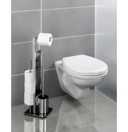 Combiné WC dérouleur papier et brosse WC - Rivalta - Inox
