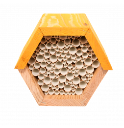 Maison à abeilles hexagonale - L 14,6 x l 14,8 x H 12,8 cm