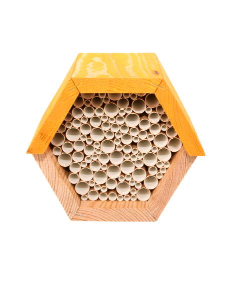 Maison à abeilles hexagonale - L 14,6 x l 14,8 x H 12,8 cm