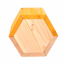 Maison à abeilles hexagonale - L 14,6 x l 14,8 x H 12,8 cm