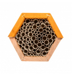 Maison à abeilles hexagonale - L 14,6 x l 14,8 x H 12,8 cm