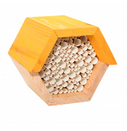 Maison à abeilles hexagonale - L 14,6 x l 14,8 x H 12,8 cm