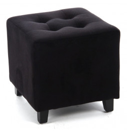 Pouf carré - Velours - Noir - Tabouret design