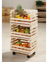 Caisses à fruits sur roulettes - Rangement en bois massif empilable