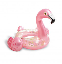 Bouée gonflable Flamant Rose Glitter - L 99 x l 89 x H 71 cm - Intex