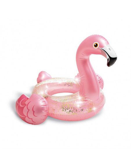 Bouée gonflable Flamant Rose Glitter - L 99 x l 89 x H 71 cm - Intex