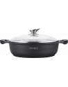 Sauteuse avec couvercle - Revêtement effet marbre - D 32 cm - Noir