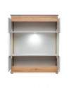 Armoire basse vitrée Berlin - L 90 x P 40 x H 111 cm - Gris et marron